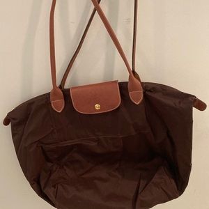 Longchamp Large Le Pliage Tote in brown
